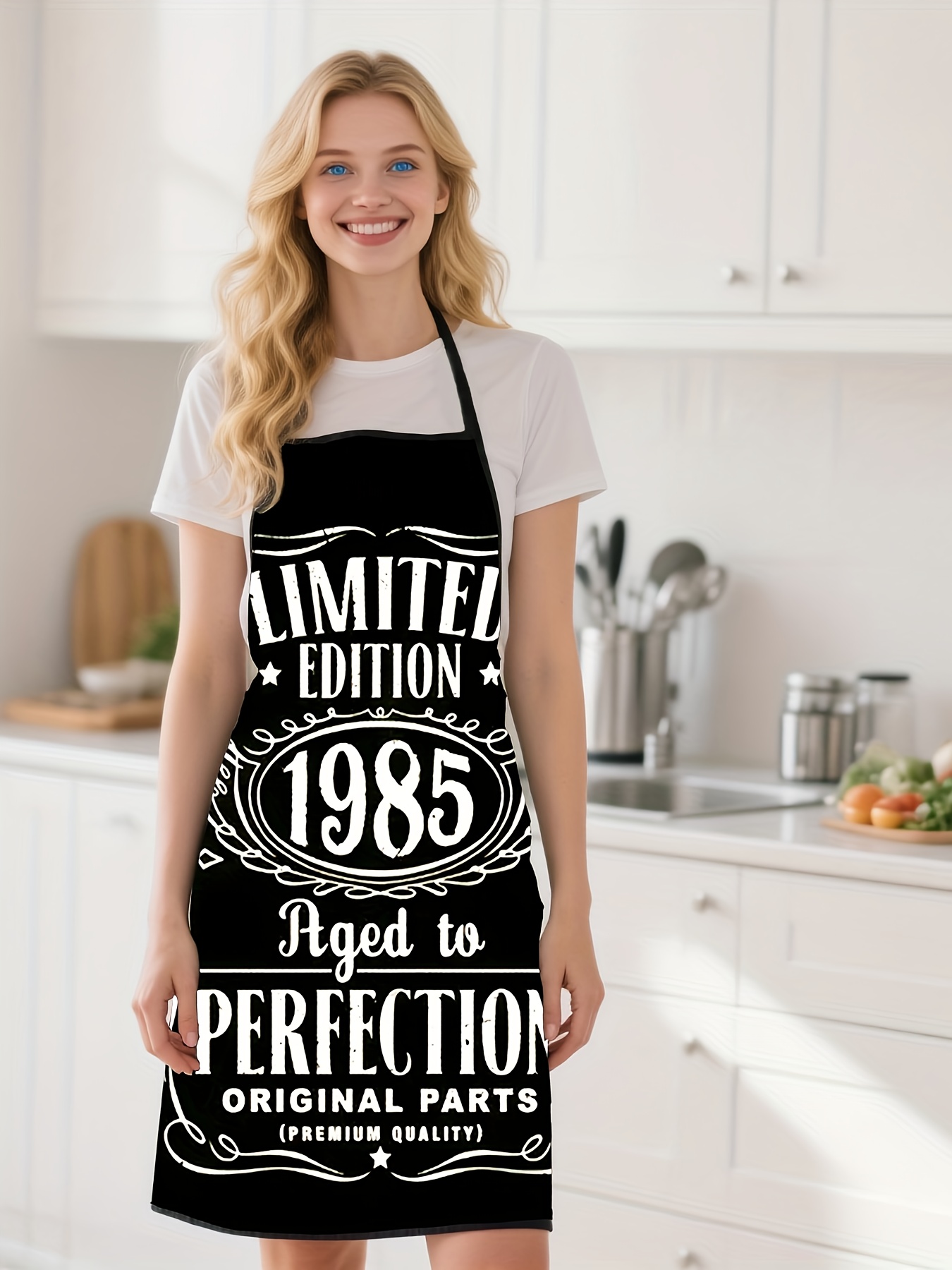 Kitchen Baking Background - ผ้ากันเปื้อนครัวพื้นหลังสีดำ ลาย 