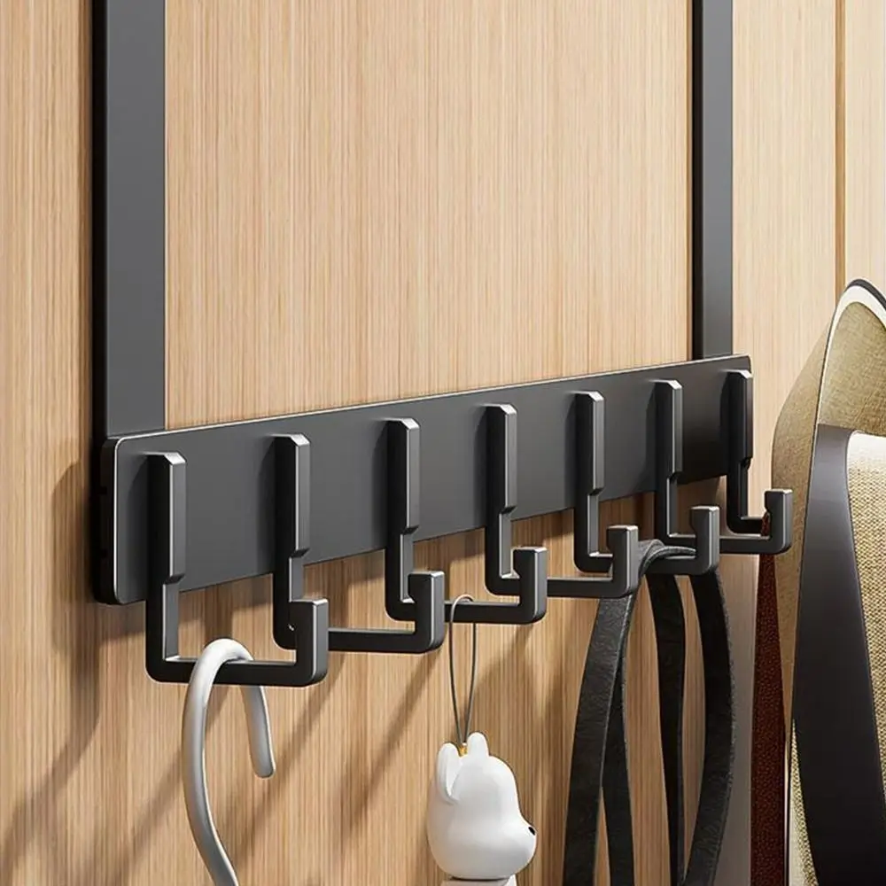 Kitchen Uncle - ตะขอเก็บของเหนือประตู 6 ตะขอเสื้อผ้าหมวกผ้าเช็ดตัวแขวน Home Organizer Rack