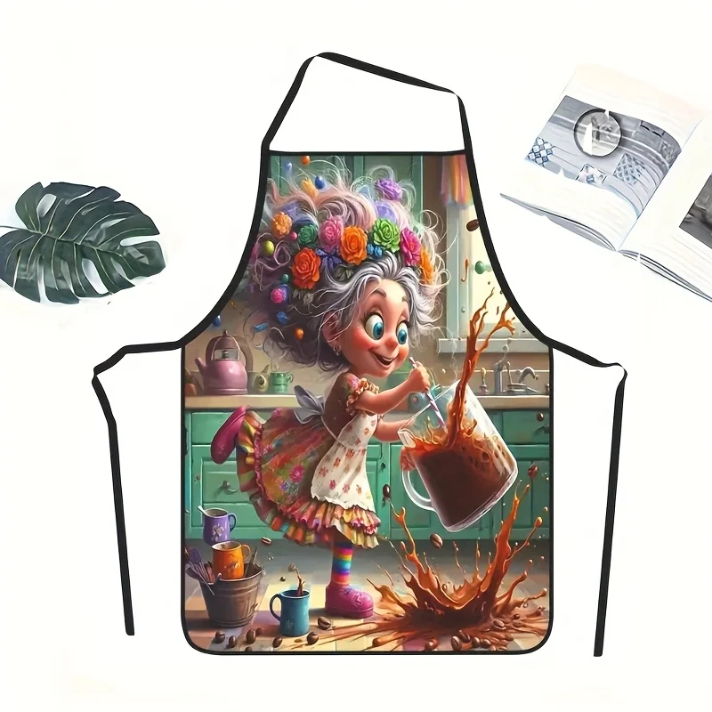 Kitchen Witch Baking - ผ้ากันเปื้อนทำครัวลายแม่มดสุดน่ารัก - ผ้ากันเปื้อนเชฟลายกราฟิกแฟนตาซีสุดฮา สำหรับผู้ชายและผู้หญิง ของขวัญสำหรับคนรักการอบขนม ของตกแต่ง