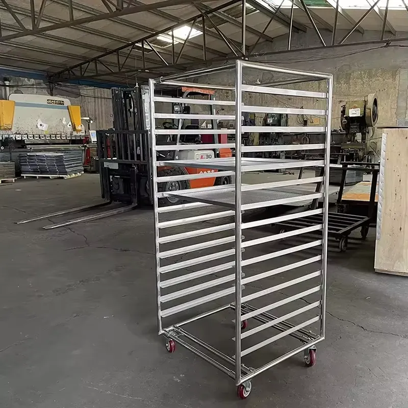 Kitchen Baking Cart - ชั้นวางของสแตนเลส 15 ชั้น พร้อมถาดอบที่ถอดออกได้ ชั้นวางของในครัวแบบปรับแต่งได้ ถาดอบโลหะ