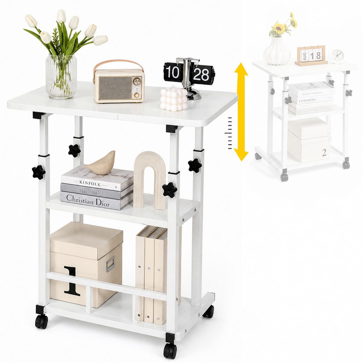 Kitchen Baking Cart - รถเข็นอเนกประสงค์โลหะแข็งแรงทนทาน ปรับความสูงได้ 3 ระดับ พร้อมล้อล็อกได้ ชั้นวางจัดเก็บกันน้ำ
