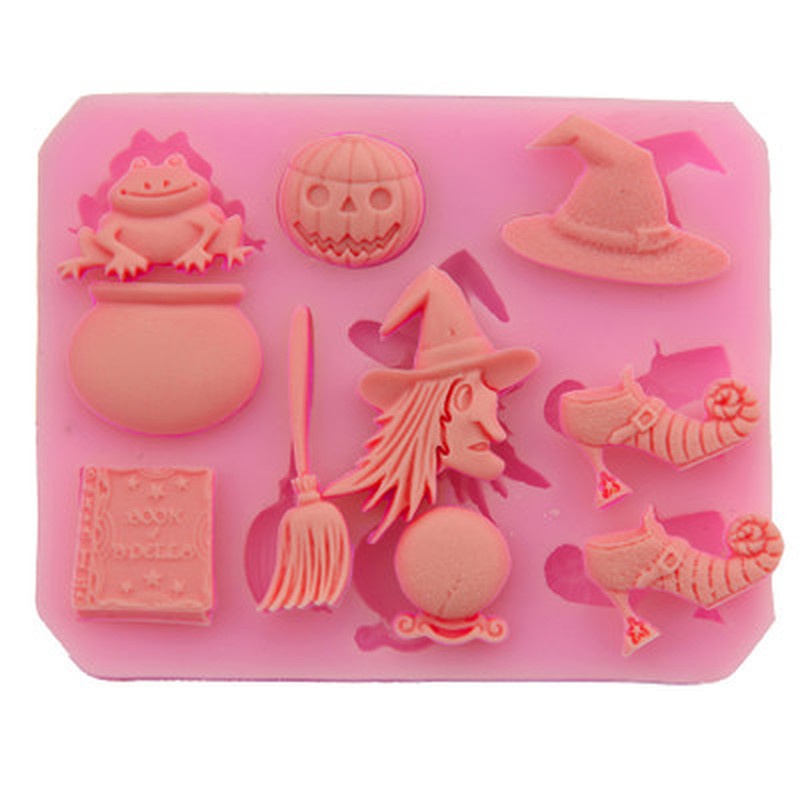 Kitchen Witch Baking - แม่พิมพ์ซิลิโคนทำหมวกแม่มดฟักทองฮาโลวีนรุ่นใหม่ปี 2026 สำหรับทำขนมอบ DIY แม่พิมพ์น้ำตาลตกแต่งเค้ก อุปกรณ์ทำขนมในครัว