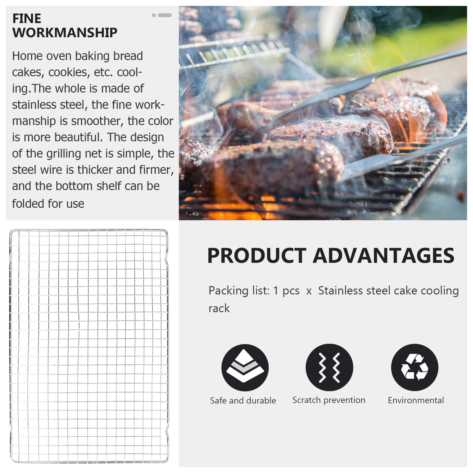 1 ชิ้น ตะแกรงพักขนม ตะแกรงสแตน - Kitchen Baking Rack บทวิจารณ์และราคา