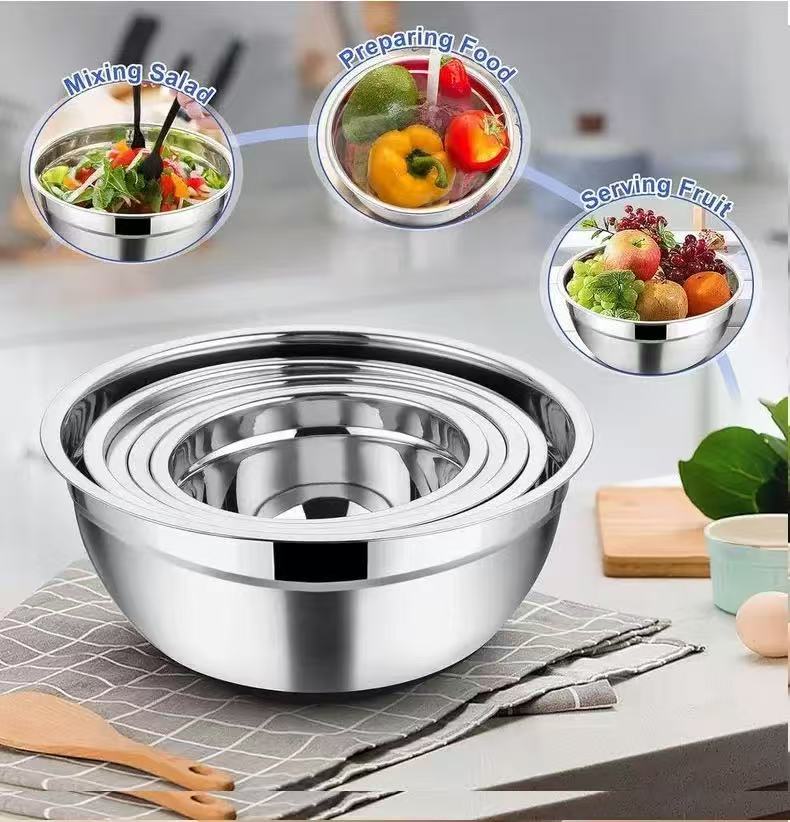 ชุดชามผสมสแตนเลสหนาพร้อมฝาปิด  - Baking Kitchen Set บทวิจารณ์และราคา