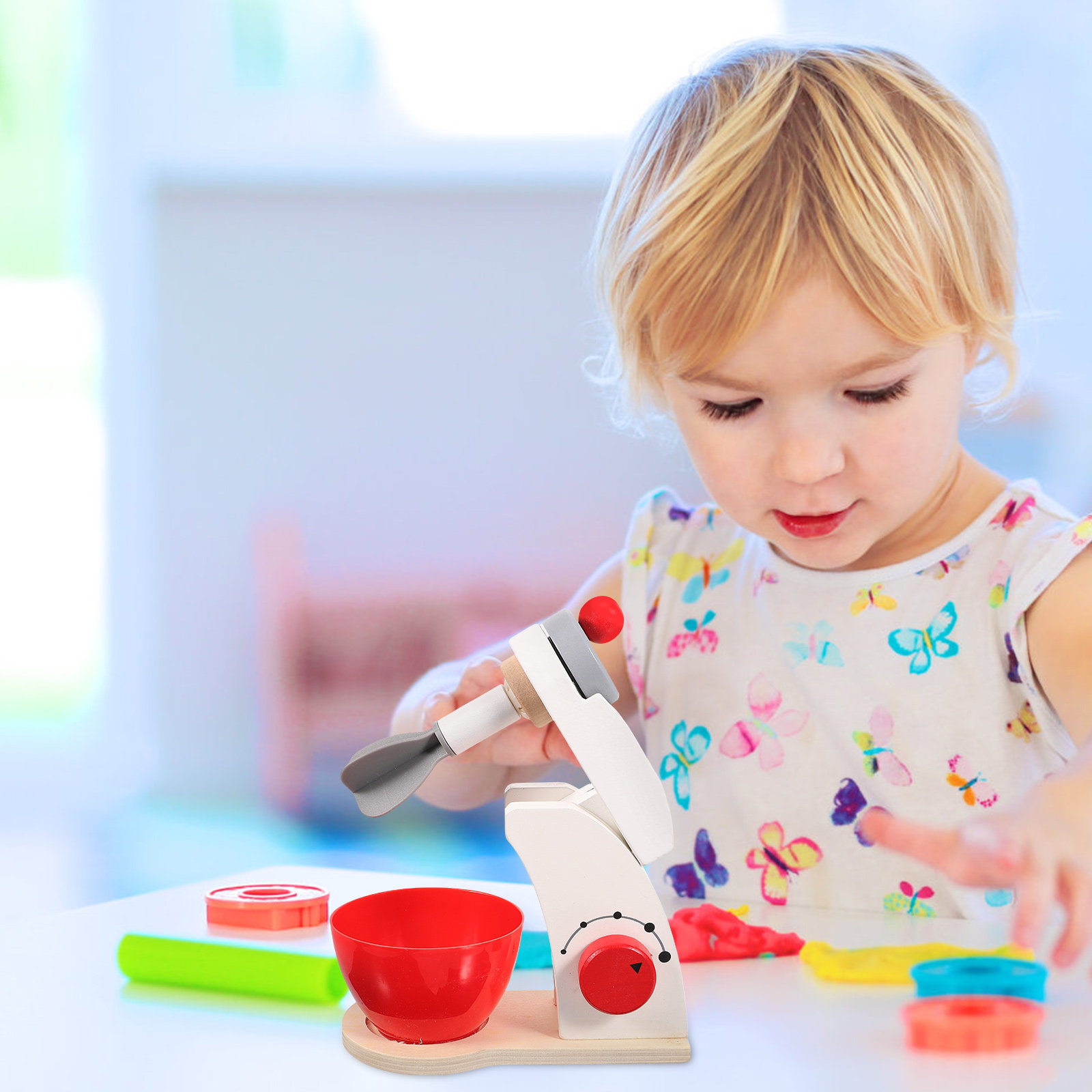 ชุดเครื่องผสมอาหารไม้สีขาวสไตล - Kitchen Kids Baking Set บทวิจารณ์และราคา
