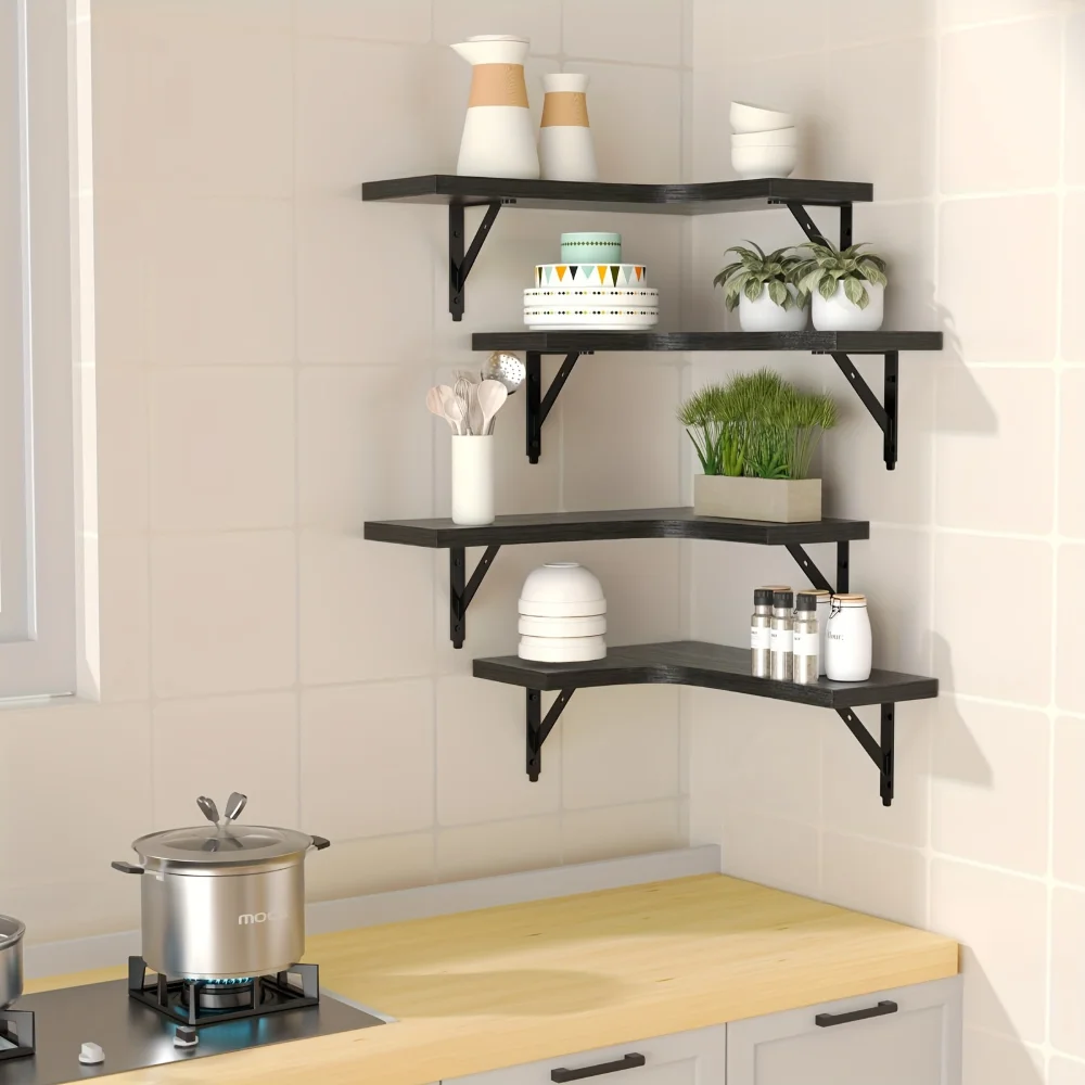 ชั้นวางของติดผนังลายไม้ธรรมชาต - Kitchen Uncle บทวิจารณ์และราคา