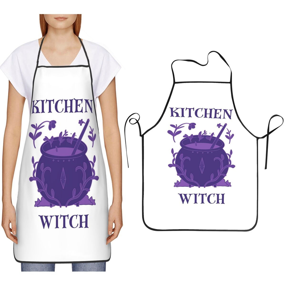 ผ้ากันเปื้อนครัวสีม่วงลายครูคร - Kitchen Witch Baking บทวิจารณ์และราคา