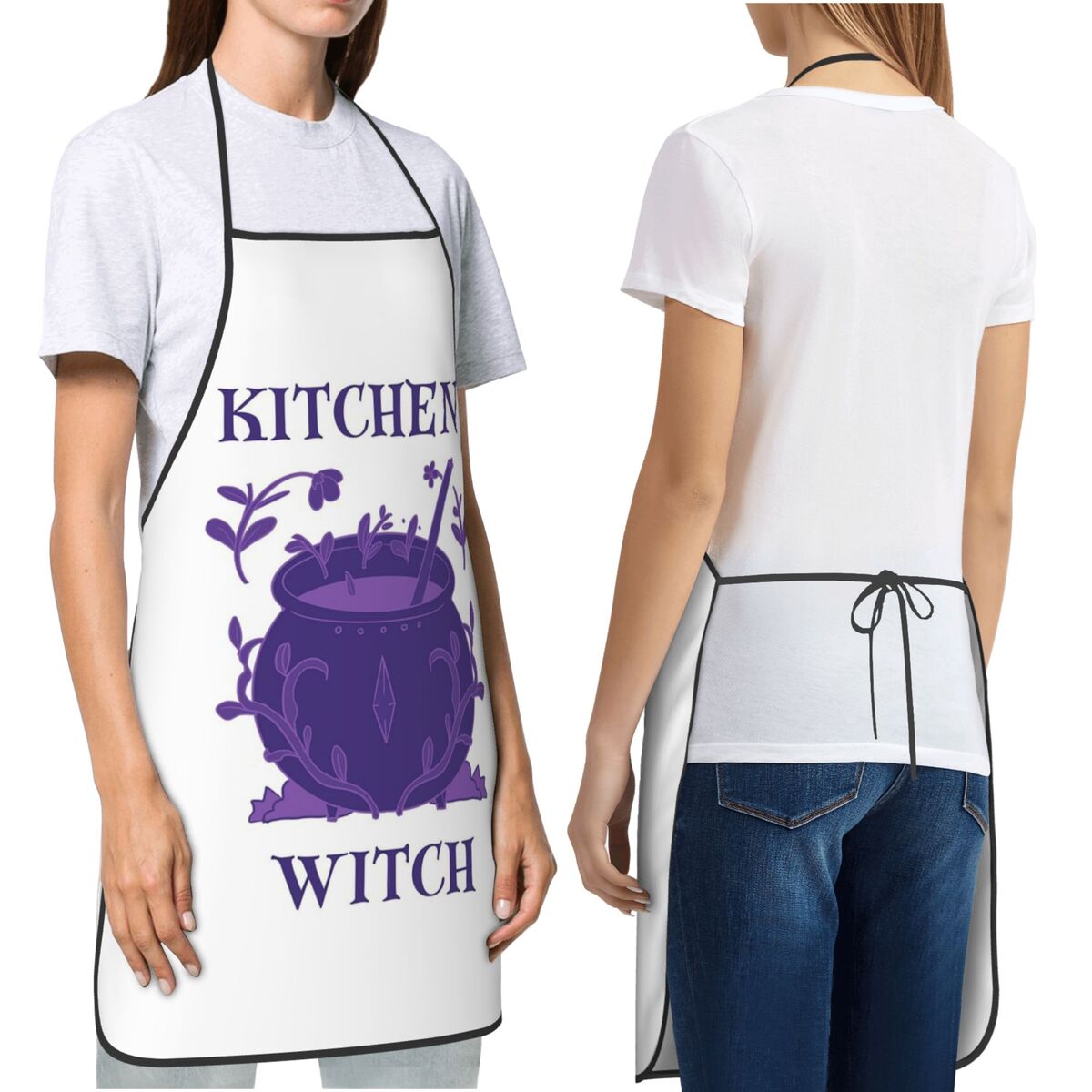 ผ้ากันเปื้อนครัวสีม่วงลายครูคร - Kitchen Witch Baking บทวิจารณ์และราคา