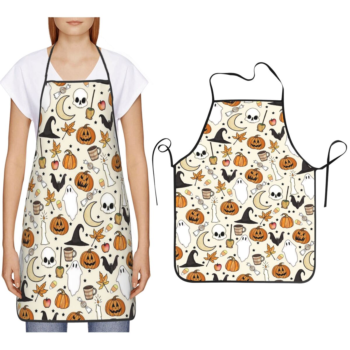 ผ้ากันเปื้อนลายฮาโลวีน ฟักทอง  - Kitchen Witch Baking บทวิจารณ์และราคา