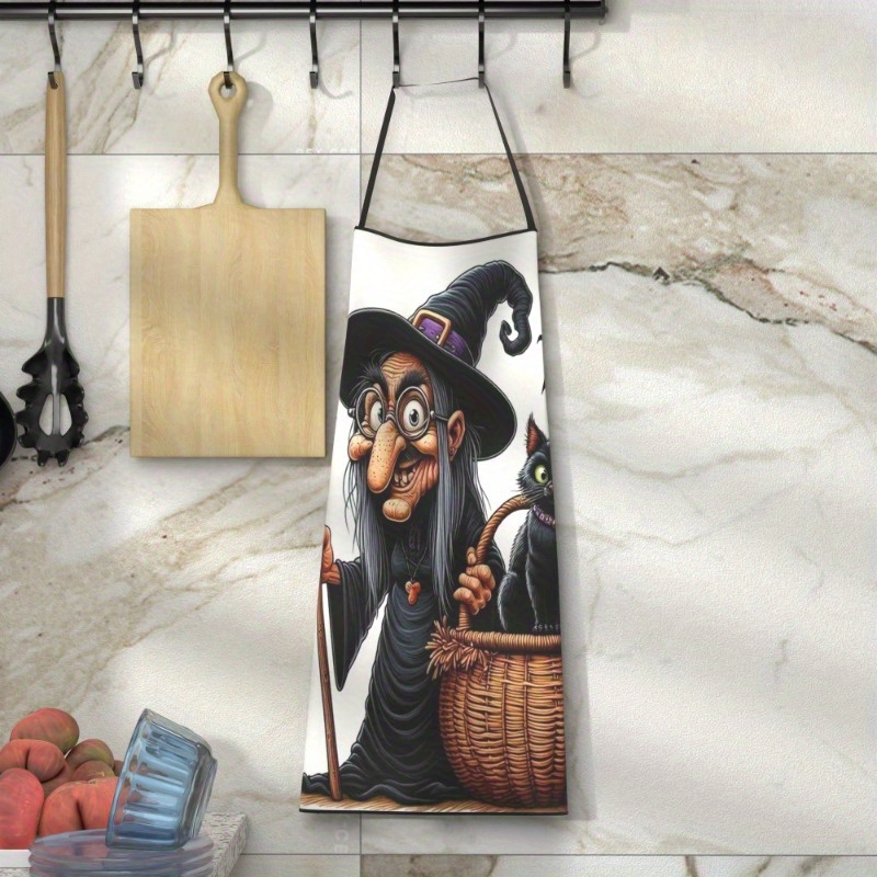 ผ้ากันเปื้อนลายแม่มดและแมวดำ 1 - Kitchen Witch Baking บทวิจารณ์และราคา