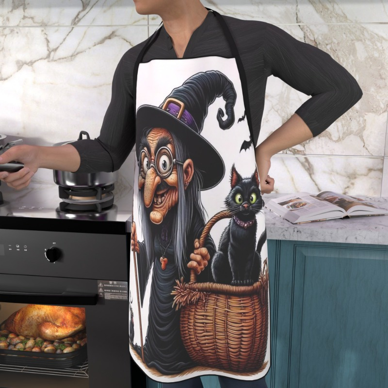 ผ้ากันเปื้อนลายแม่มดและแมวดำ 1 - Kitchen Witch Baking บทวิจารณ์และราคา